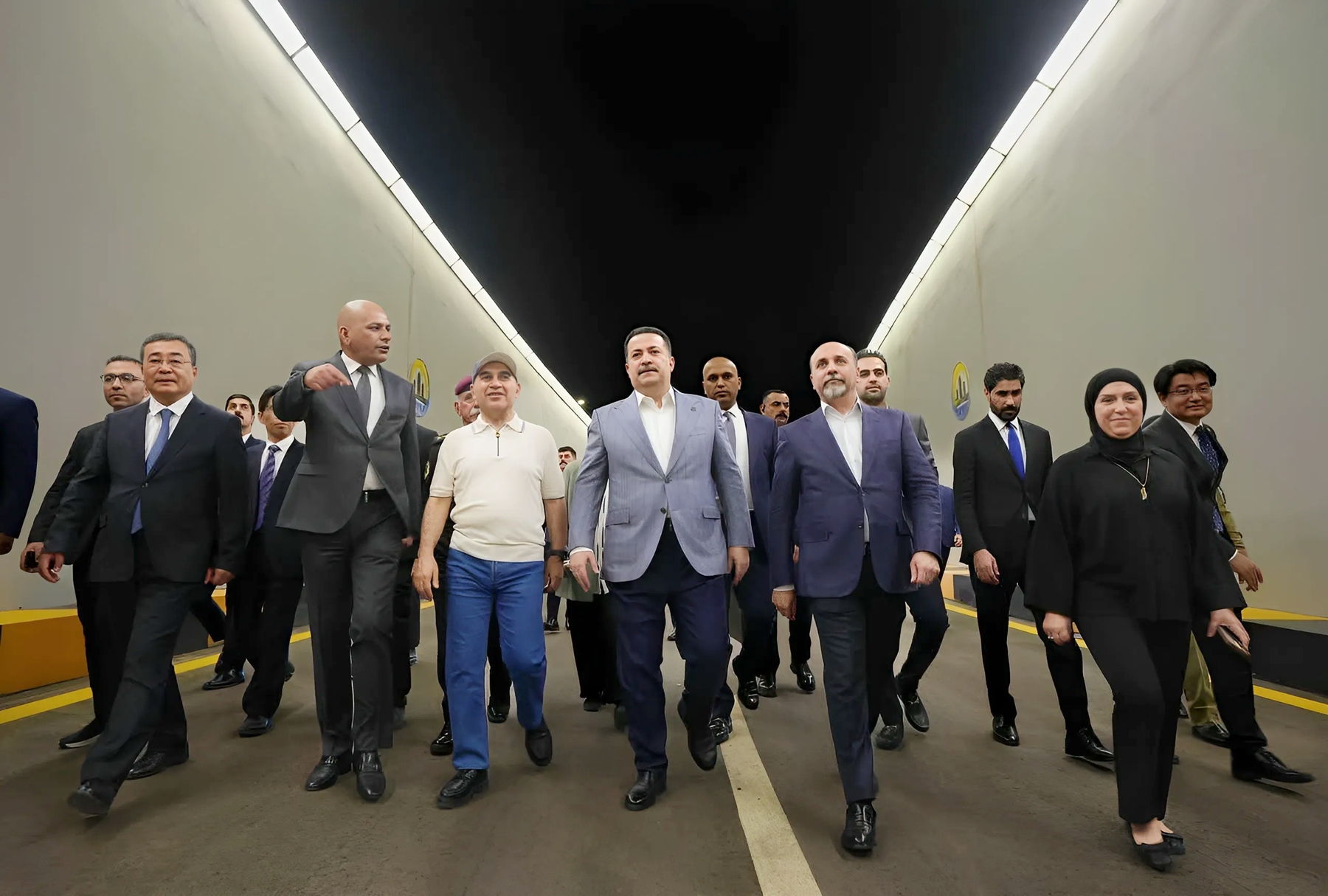 Prime Minister Witnesses the Opening of the Nisour Multi-dimensional Transportation Hub Project in Baghdad, Iraq